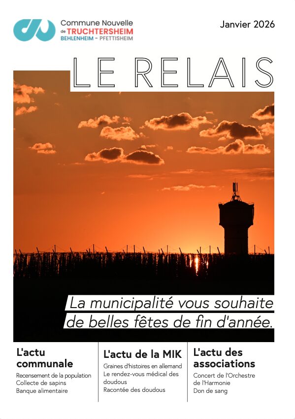 Couché de soleil sur la commune nouvelle de Truchtersheim, couverture bulletin municipal